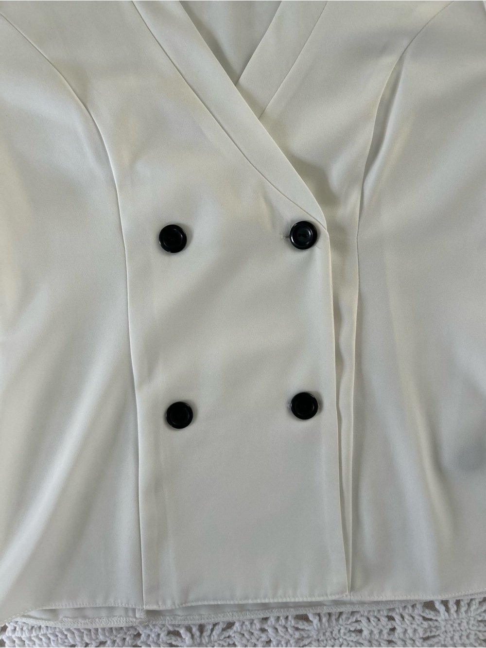 ASOS Cream V-Neck Blouse - Picture 3 of 3